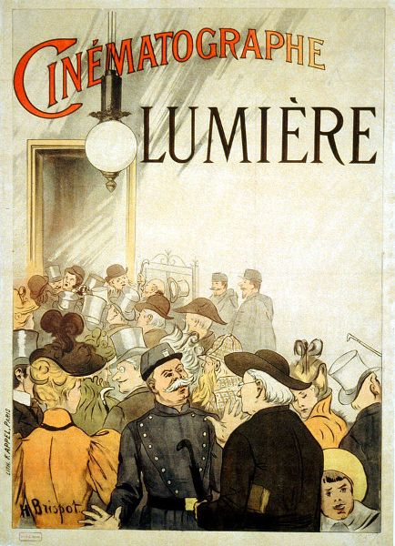 Poster for the Lumière brothers' cinematograph, the ancestor of the current cinema
